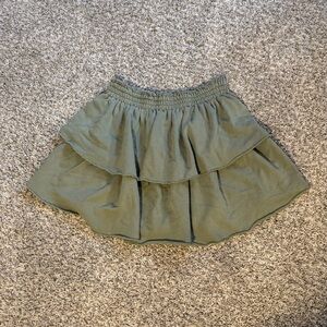 Aerie Olive Green Tiered Skirt